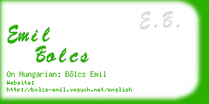 emil bolcs business card