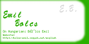 emil bolcs business card